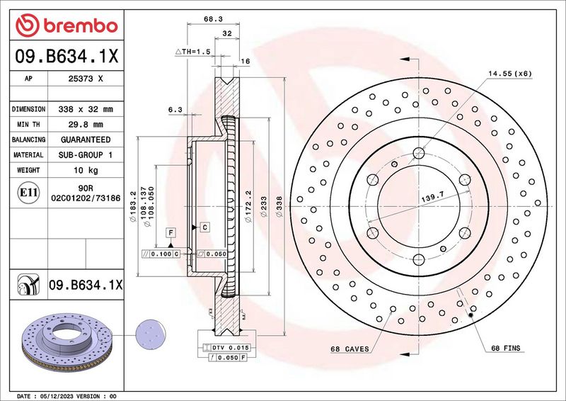 Jarrulevy - 09.B634.1X