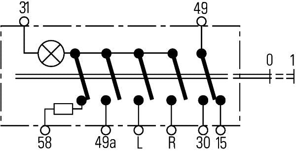 Avārijas gaismas signāla slēdzis - 6HH 003 631-021