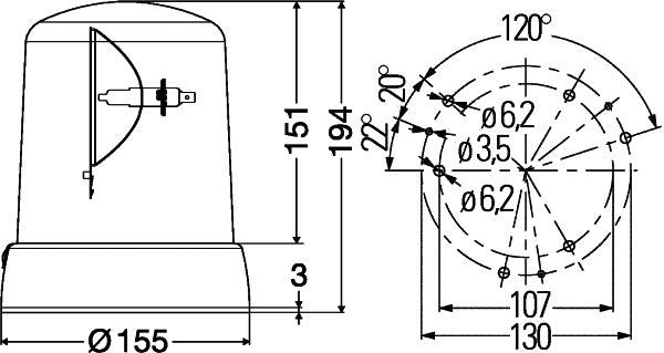 Mirgojošā gaismas signāla lukturis - 2RL 008 061-111