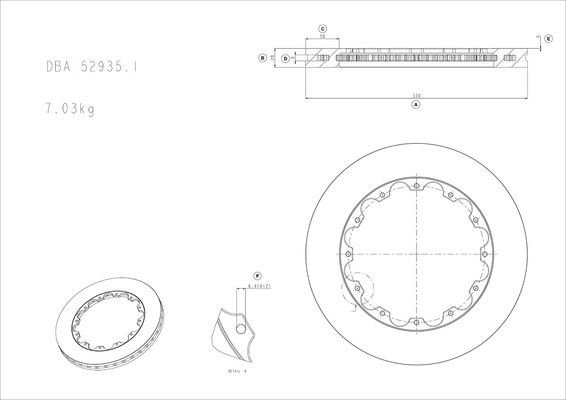5000 series - T3 Slotted - Rotor Only - DBA52935.1S