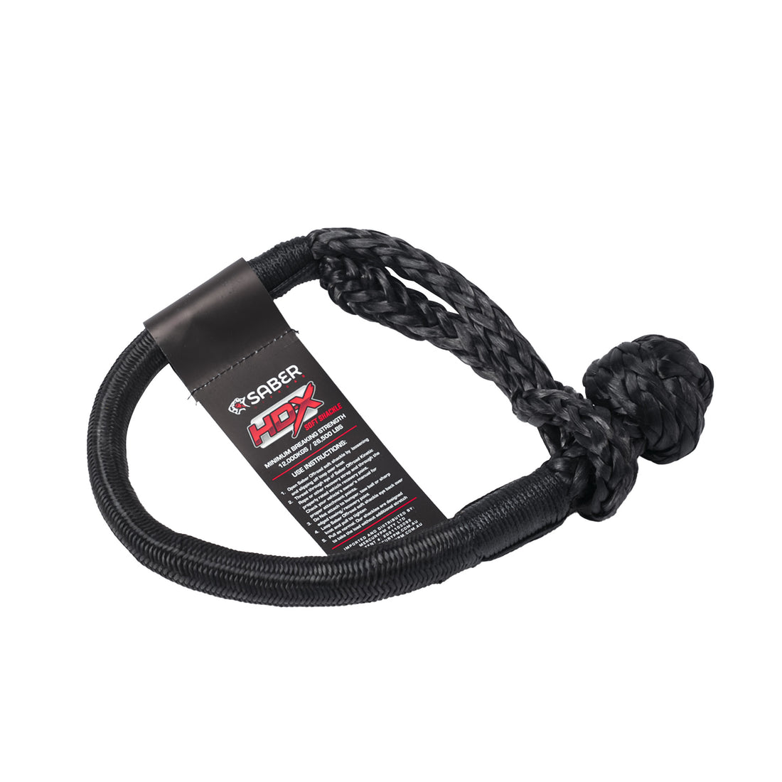 Saber 12,000KG HDX Technora Bound Soft Shackle - SBR-12KTBSSB