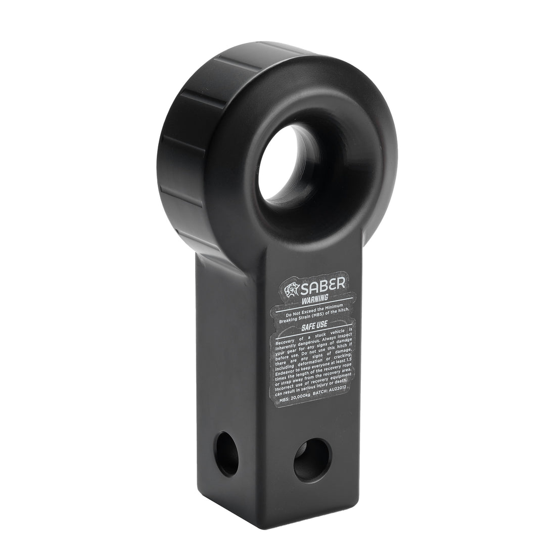 7075 Aluminium Rope Friendly Recovery Hitch - Cerakote Black - SBR-RFRH3BLK