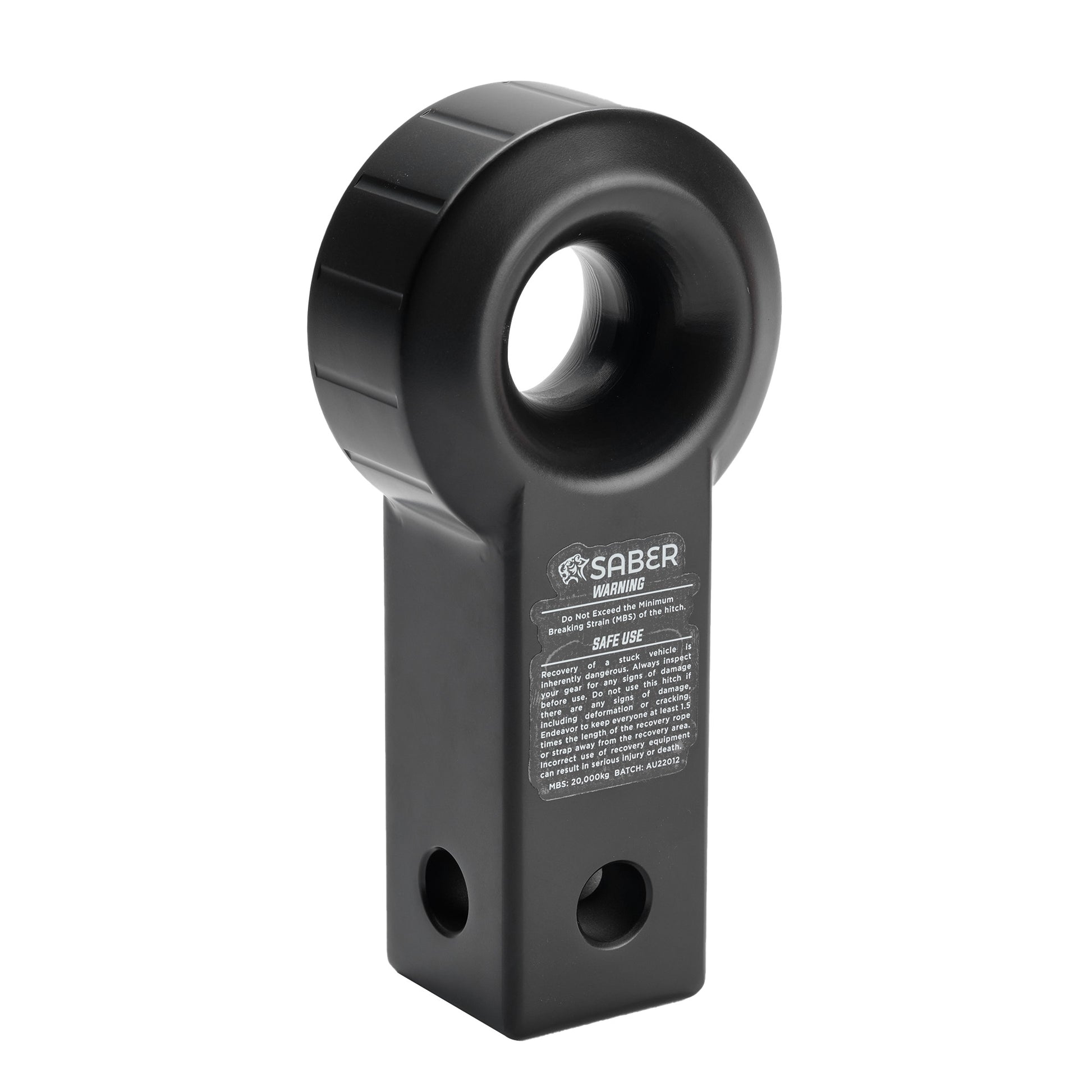7075 Aluminium Rope Friendly Recovery Hitch - Cerakote Black - SBR-RFRH3BLK