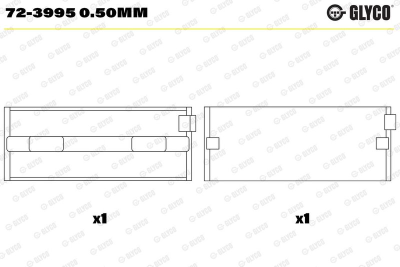 Kampiakselin laakeri - 72-3995 0.50mm