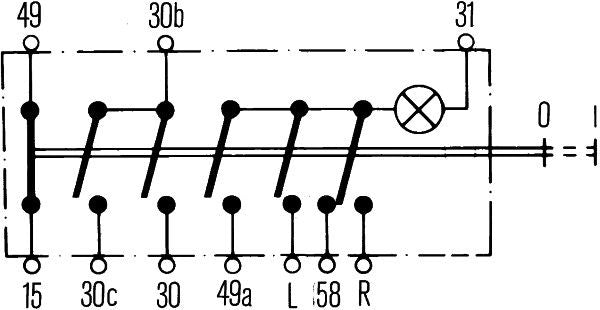Avārijas gaismas signāla slēdzis - 6HF 002 372-041