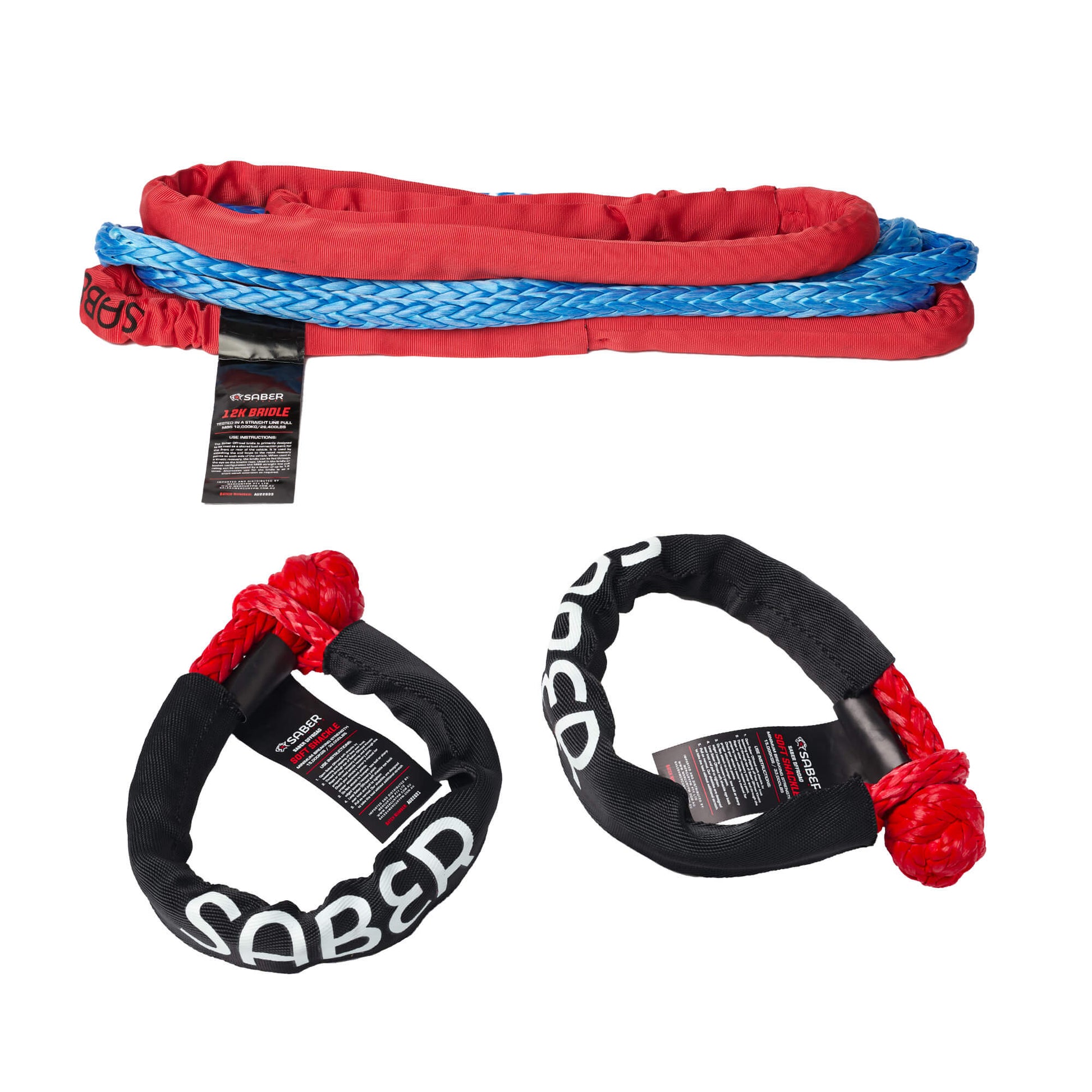 12mm SaberPro Bridle & Twin 15K Soft Shackle Kit - SBR-BRK12-5