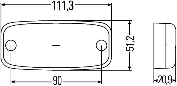 Sānu gabarītlukturis - 2PS 345 600-001