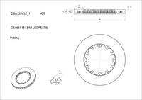 5000 series - T3 Slotted - Rotor Only (Suitable for DBA52632BLKS, DBA52166BLKS, DBA52788SLVS) - DBA52632.1S
