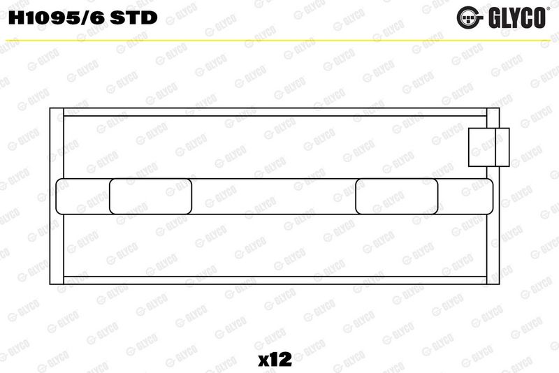 Kloķvārpstas gultņa ieliktnis - H1095/6 STD