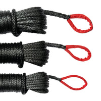 13,200KG Black SaberPro Winch Extension Rope w/Red Sheath Eyes - 20M  - SBR-13WERS
