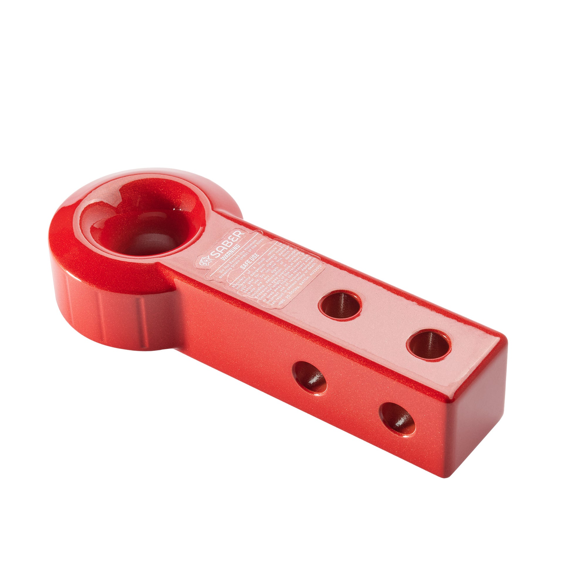 7075 Aluminium Rope Friendly Recovery Hitch Extended - Red Prismatic - SBR-RFRH4R