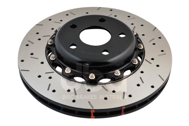 5000 series - Crossed Drilled & Slotted 2-Piece Black Hat - DBA5000BLKXS