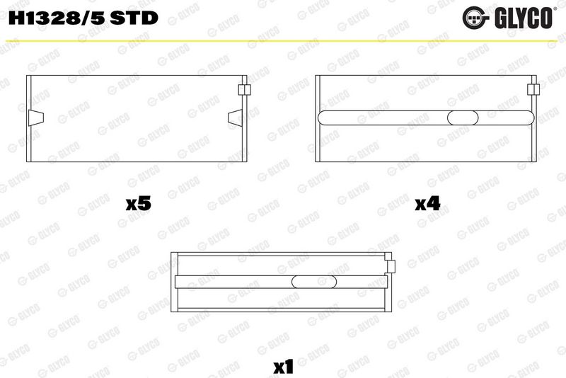 Kloķvārpstas gultņa ieliktnis - H1328/5 STD