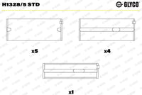 Kloķvārpstas gultņa ieliktnis - H1328/5 STD