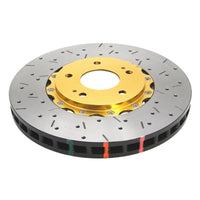 5000 series - Crossed Drilled & Slotted 2-Piece Gold Hat - DBA52218GLDXS
