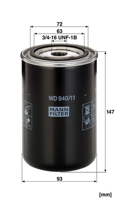 Suodatin, työhydrauliikka - WD 940
