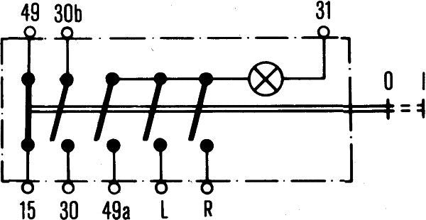 Avārijas gaismas signāla slēdzis - 6HF 001 579-011