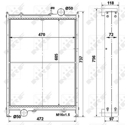Motora dzesēsanas radiators - 504530