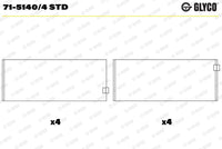 Klaņa apakšējās galvas ieliktnis - 71-5140/4 STD