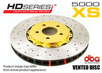 5000 series - Crossed Drilled & Slotted 2-Piece Gold Hat - DBA52218GLDXS