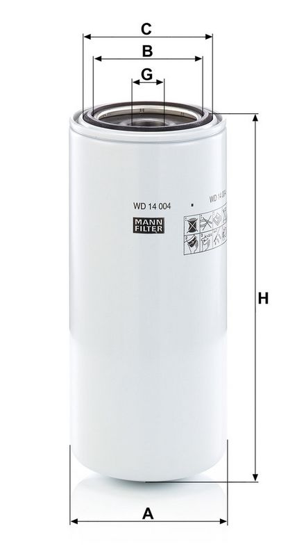 Suodatin, työhydrauliikka - WD 14 004