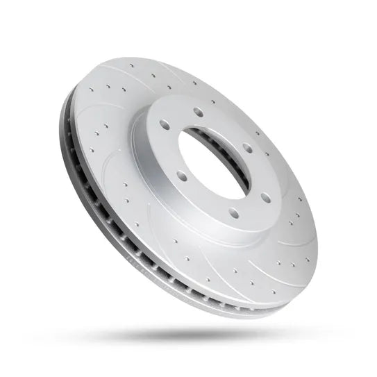 Pedders Slotted and Dimpled Geomet Coated Rotor (10 Slot) - 6560101SGR