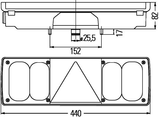 Aizmugurējais lukturis - 2VP 340 450-031