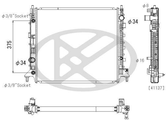Motora dzesēsanas radiators - PL313280