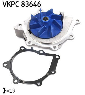 Vesipumppu, moottorin jäähdytys - VKPC 83646