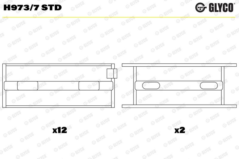 Kloķvārpstas gultņa ieliktnis - H973/7 STD