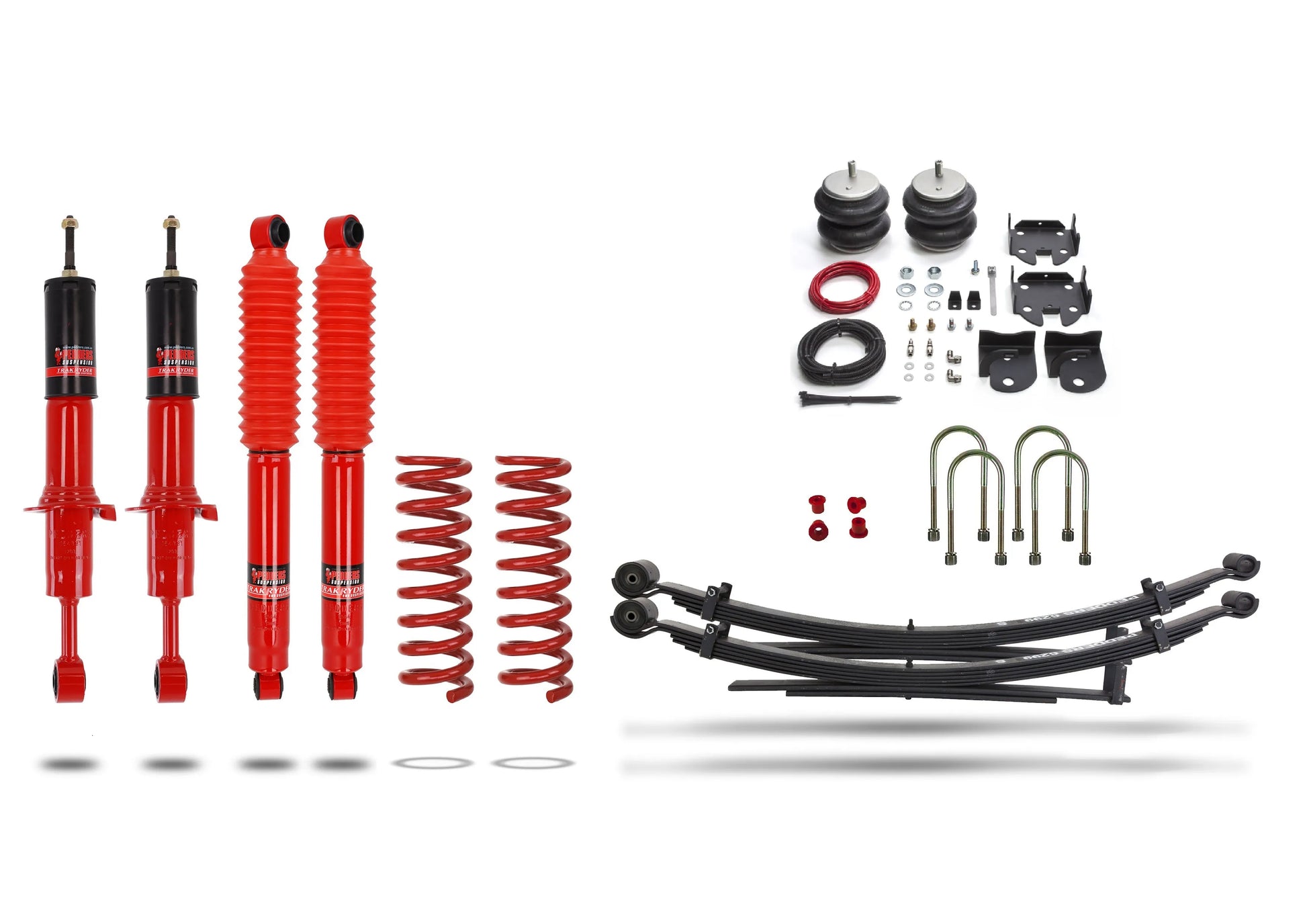 Pedders Heavy Duty Load Carrying and Towing Suspension kit. With Supplementary air bags & Assembled struts.  Ford Ranger, PX MkIII - 803324
