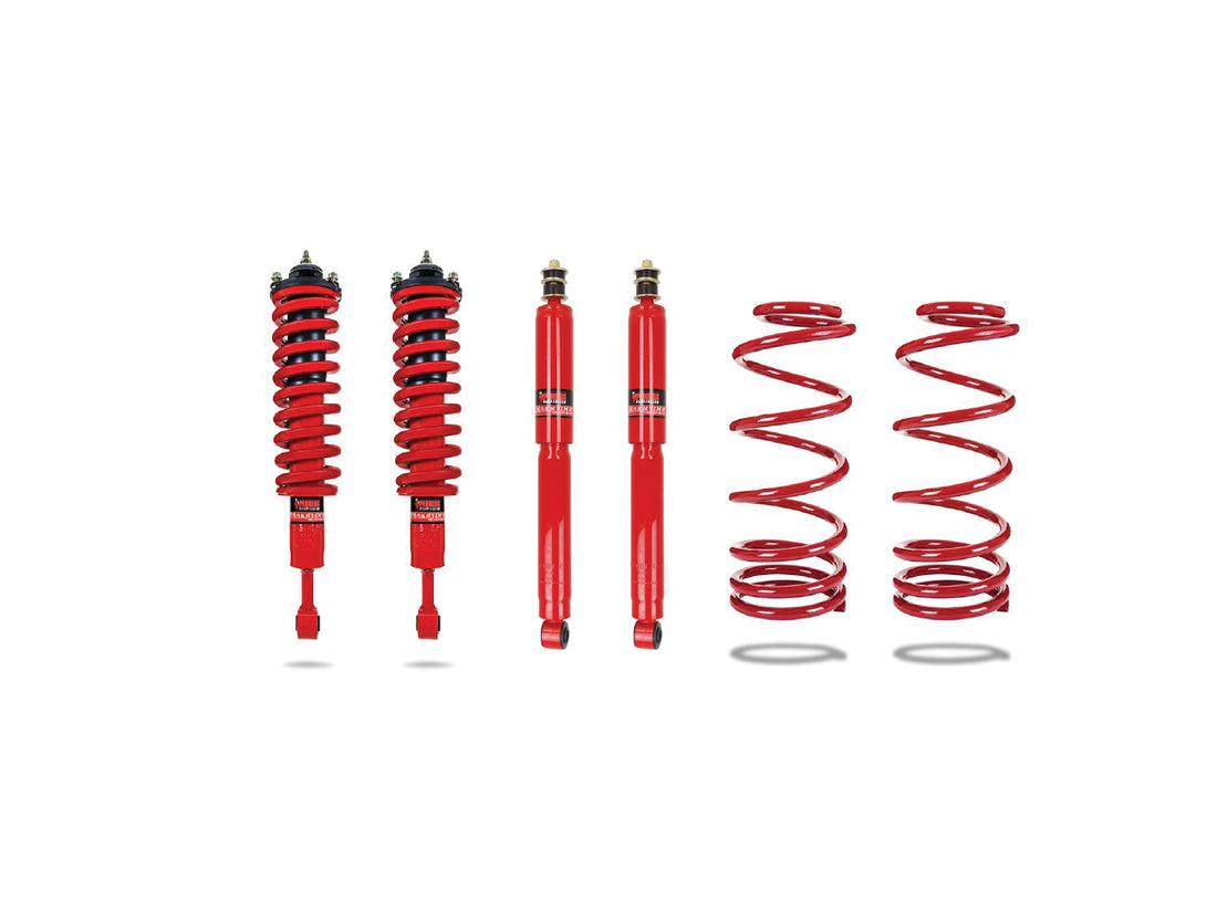 Pedders Extra Heavy Duty Lift Kit. With Fully Assembled front struts. For vehicles fitted with coil springs ONLY. Toyota LC5 / Prado / Landcruiser 120 series - 803358