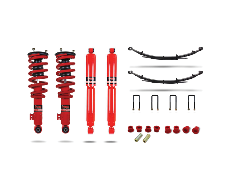 Pedders Heavy Duty Load Carrying and Towing Suspension Kit. With Assembled struts. Nissan Navara D40 - 803391