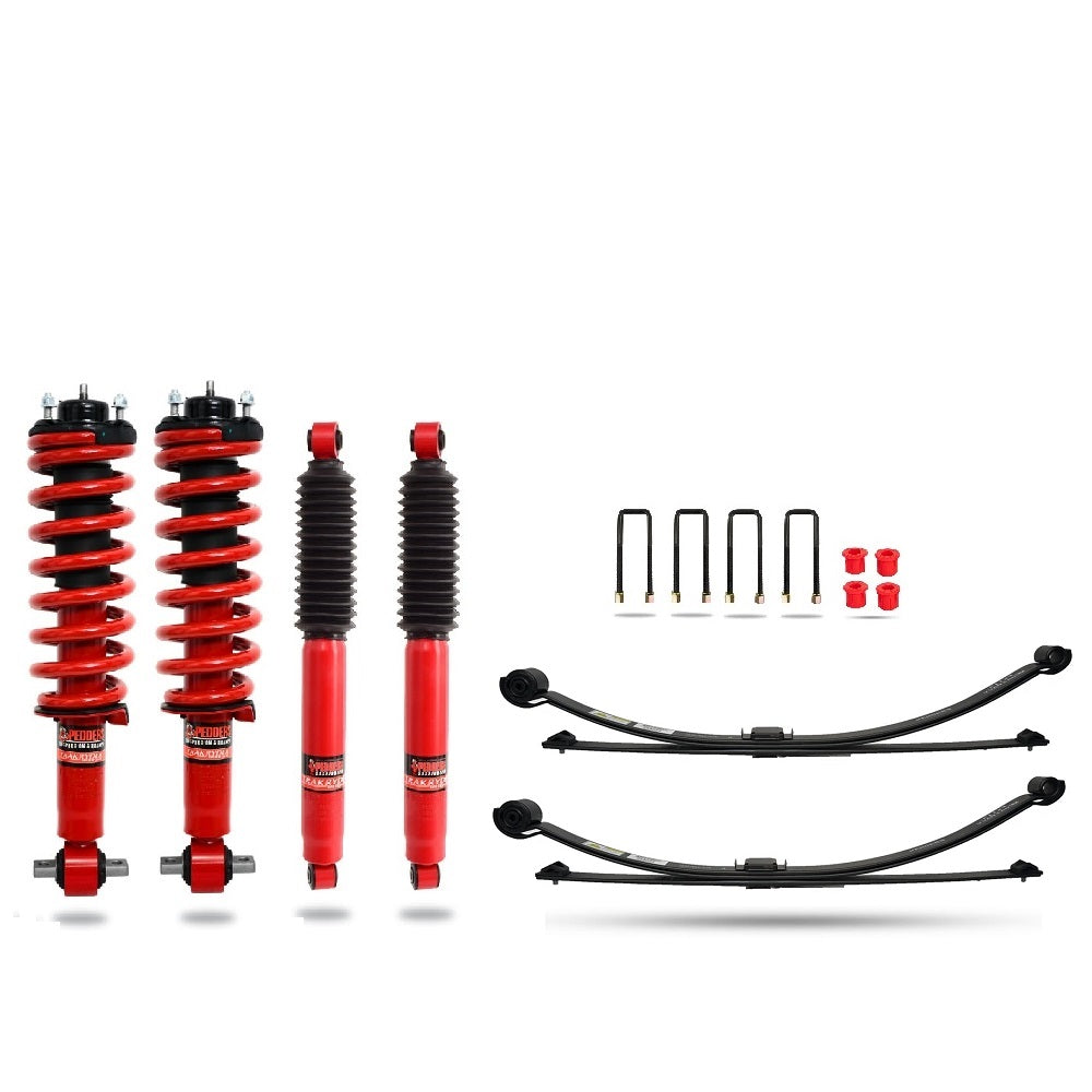 Pedders 2 Inch Lift Kit. With Assembled Foam Cell Struts. With Foam Cell Shocks and Parabolic Leaf Springs. Ford Ranger 2023 on. 3.0 V6 models - 803554P