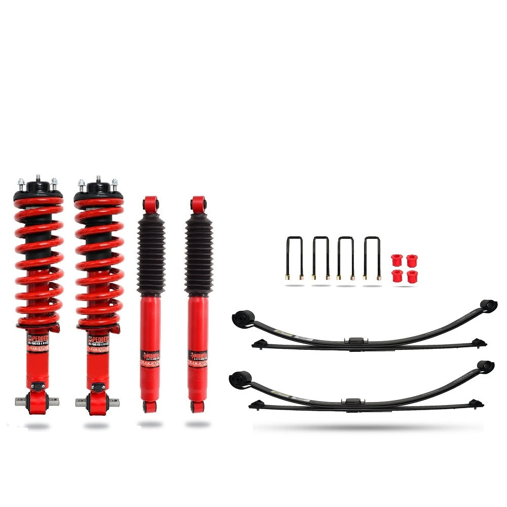 Pedders 2 Inch Lift Kit. With Assembled Foam Cell Struts. With Adjustable Foam Cell Shocks and Parabolic Leaf Springs. Volkswagen Amarok 2023 on. 3.0 V6 models - 803601PA