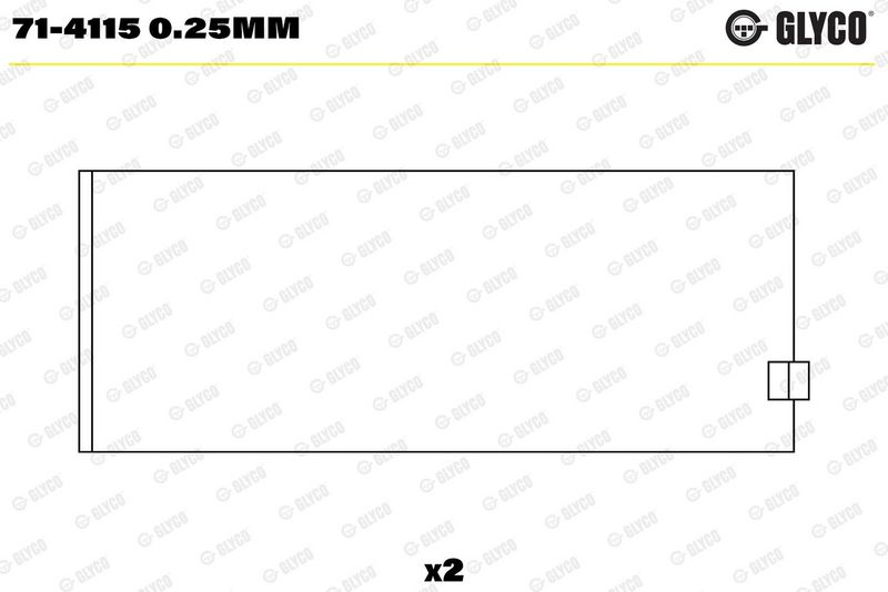Klaņa apakšējās galvas ieliktnis - 71-4115 0.25mm