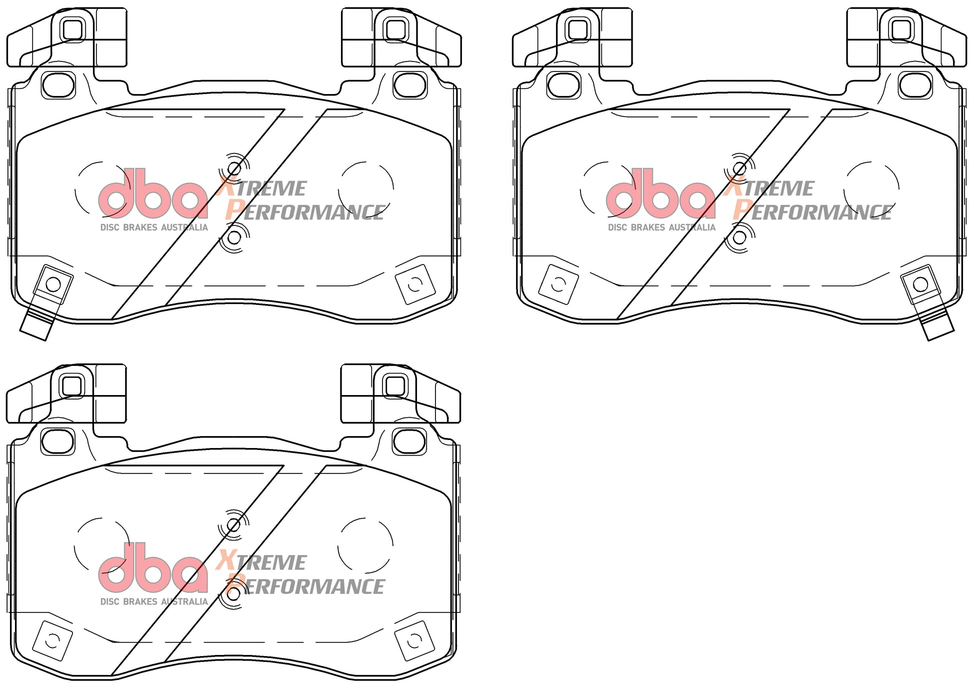 Brake Kit - 4000 Series T3 Slotted & Xtreme Performance Brake Pads (2x DBA43342S + DB15003XP) - DBA43342S-15003XP