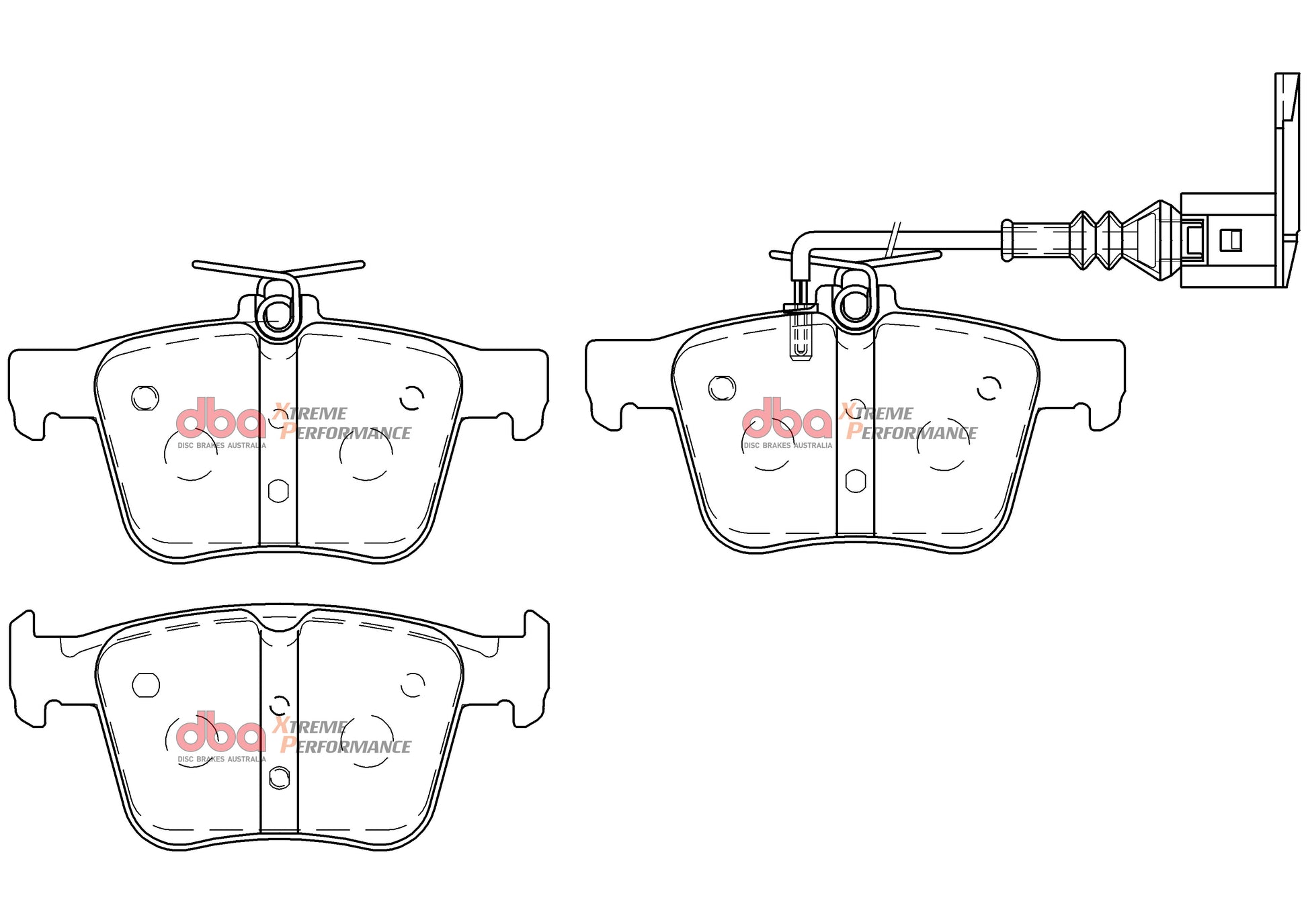 Brake Kit - 4000 Series T3 Slotted & Xtreme Performance Brake Pads (2x DBA42809S + DB15006XP) - DBA42809S-15006XP