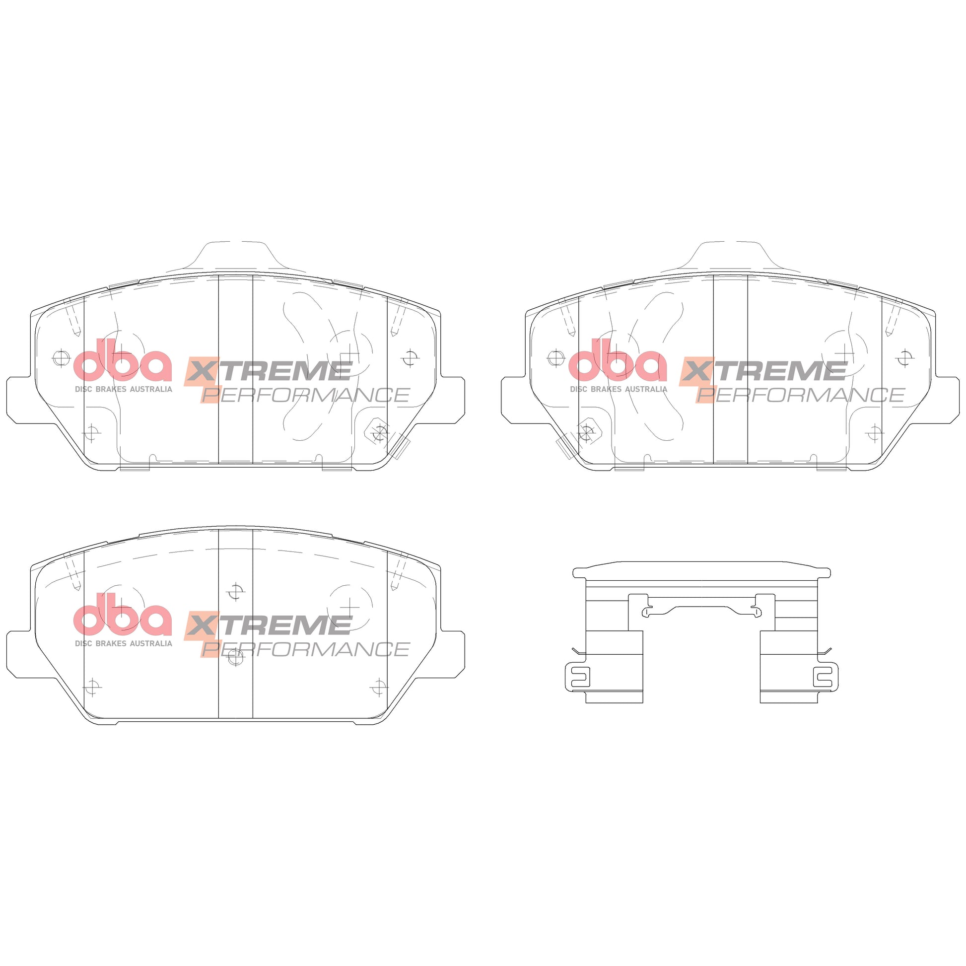 Brake Kit - 4000 Series T3 Slotted & Xtreme Performance Brake Pads (2x DBA43148S + DB15012XP) - DBA43148S-15012XP