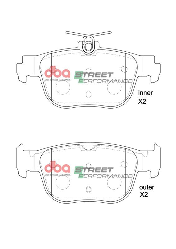 Brake Kit - Street Series T2 Slotted & Street Performance Brake Pads (2x DBA3461S + DB15092SP) - DBA3461S-15092SP