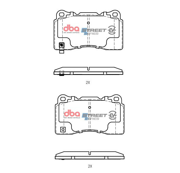 DBA SSEV STREET SERIES BRAKE PADS [Tesla Roadster 2012 On / Model S 2014 On / Model X 2016 On F - DB1678SSEV