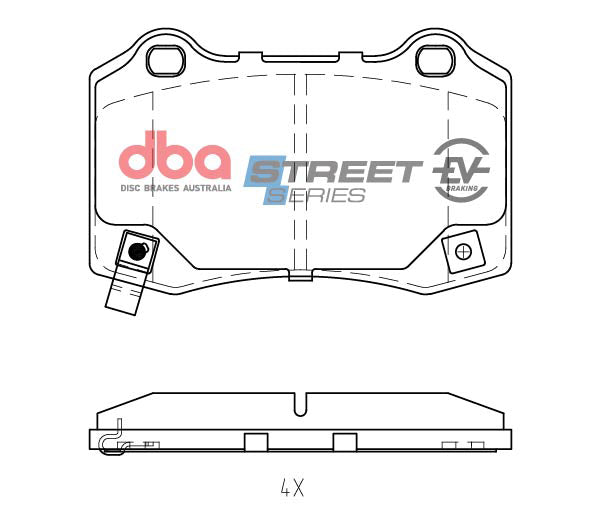 DBA SSEV STREET SERIES BRAKE PADS [Tesla Roadster 2012 On / Model S 2014 On / Model X 2016 On R - DB2260SSEV