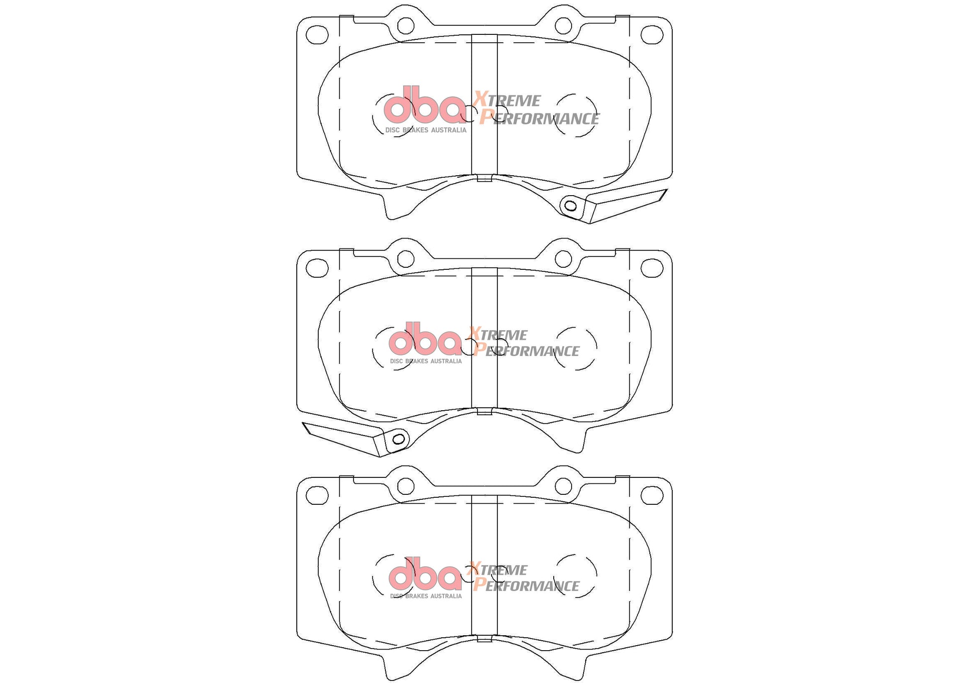 Brake Kit - 4000 Series T3 Slotted & Xtreme Performance Brake Pads (2x DBA42700S + DB2380XP) - DBA42700S-2380XP