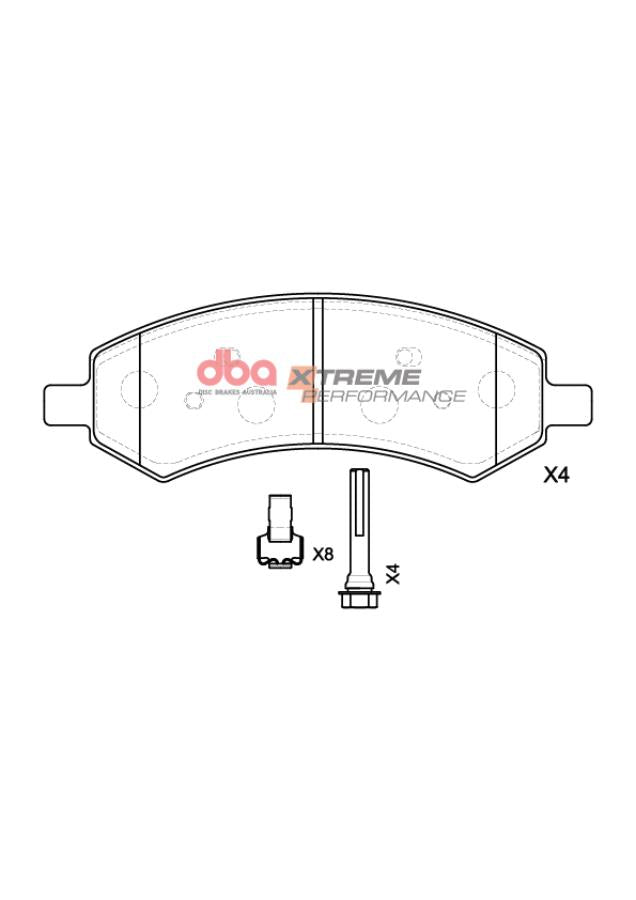 Brake Kit - 4000 Series T3 Slotted & Xtreme Performance Brake Pads (2x DBA42442S+ DB7991XP) - DBA42442S-7991XP