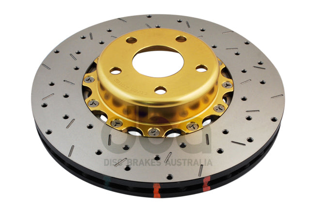 5000 series - Crossed Drilled & Slotted 2-Piece Gold Hat - DBA5010GLDXS