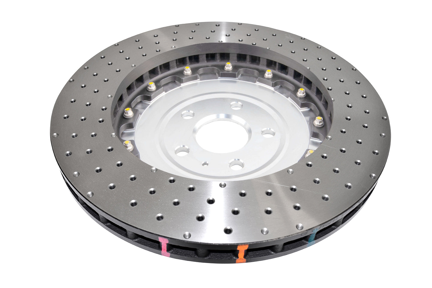 5000 series - Crossed Drilled & Dimpled Silver Hat - DBA53912SLVXD