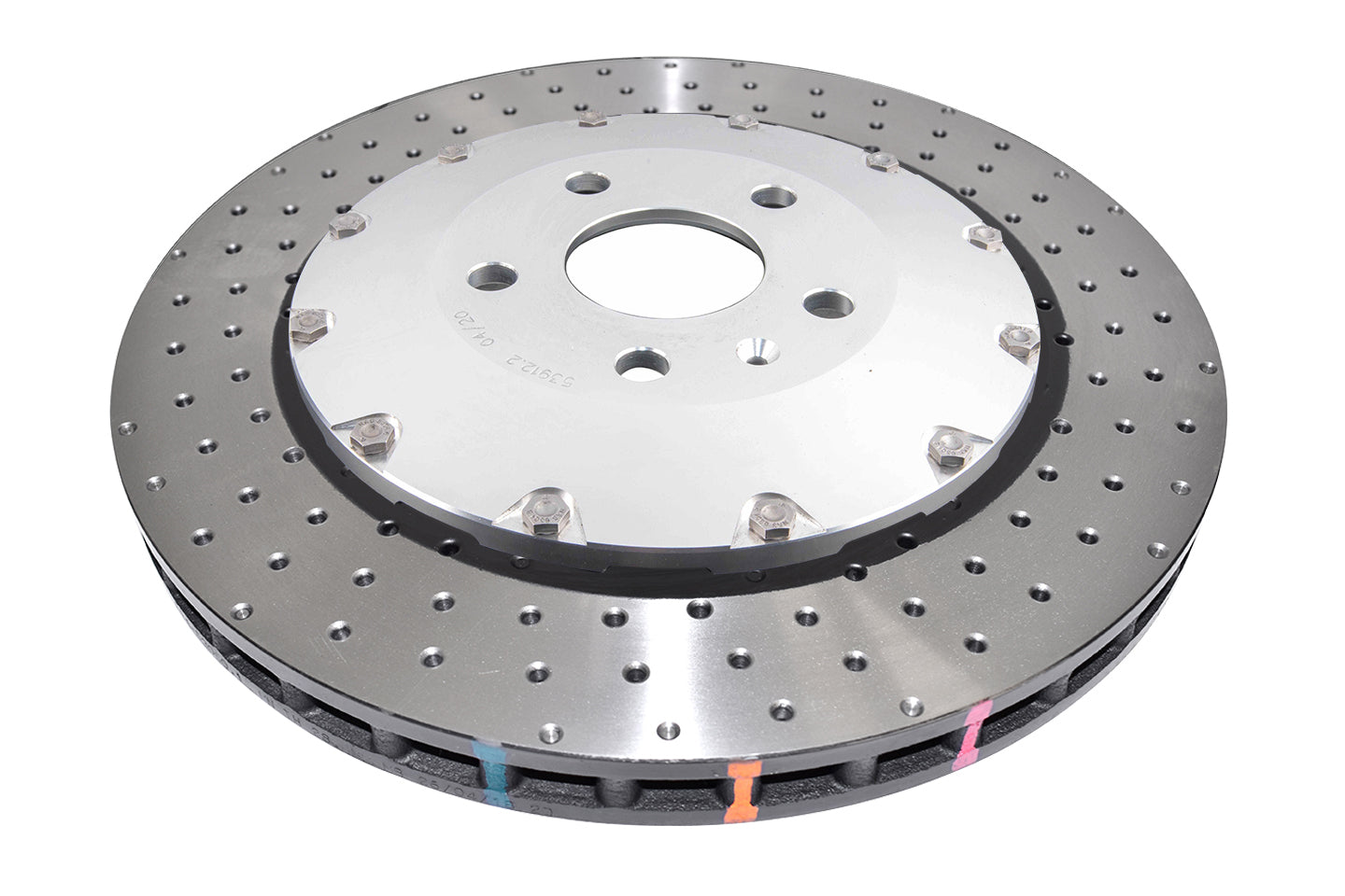 5000 series - Crossed Drilled & Dimpled Silver Hat - DBA53912SLVXD