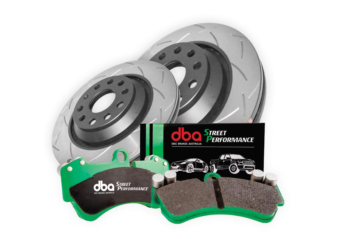 Brake Kit - 4000 Series T3 Slotted & Street Performance Brake Pads (2x DBA42809S + DB2384SP) - DBA42809S-2384SP