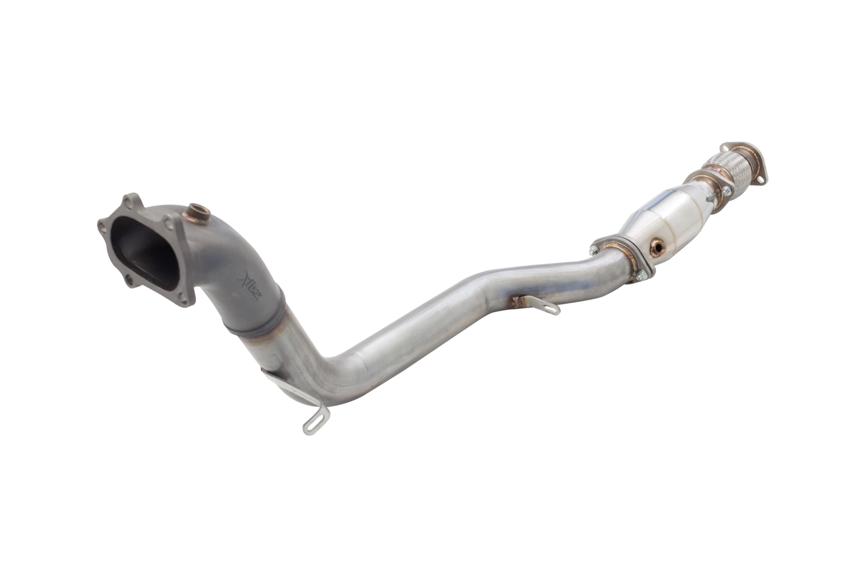 3" Downpipe with High-Flow Catalytic Converter, 304 Matt finish Stainless Steel (for track and off road use only) - E2-SW07-KITB
