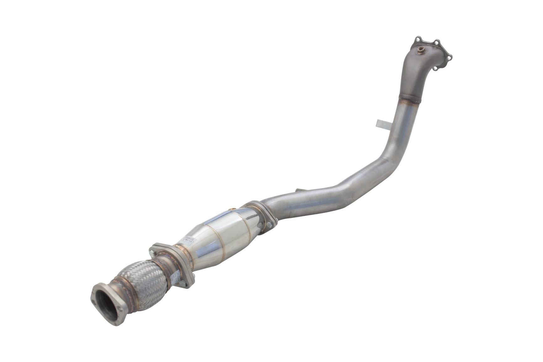 3" Downpipe with High-Flow Catalytic Converter, 304 Matt finish Stainless Steel (for track and off road use only) - E2-SW07-KITB